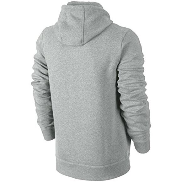 NWT  Nike Sportswear Club Fleece Pullover Hoodie, Dk Grey Heather/White Medium - Picture 2 of 2